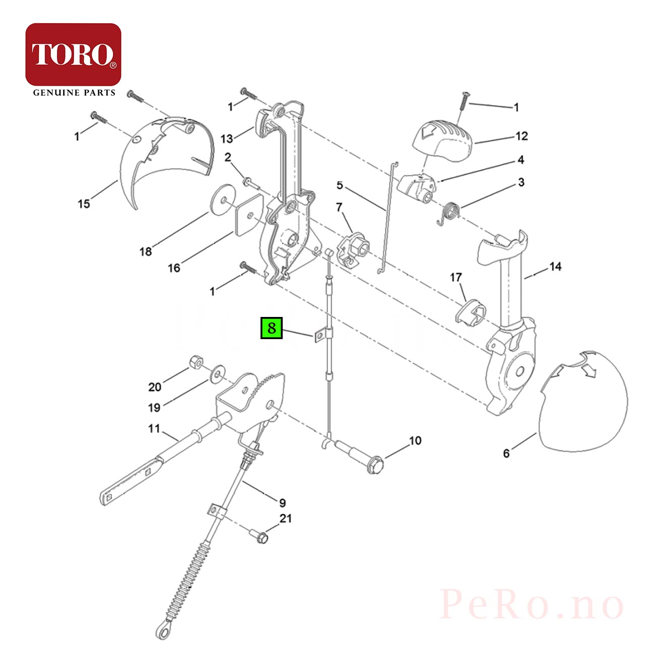 TORO Chute Release Cable 121-6815