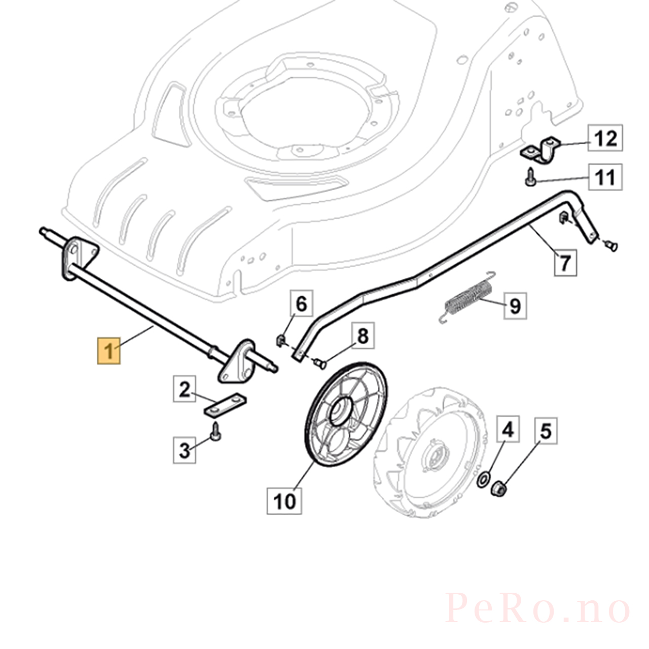 Stiga Front Wheel Axle (381302853/1)