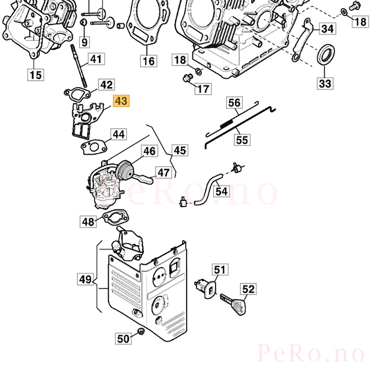 Stiga Carburetor Insulator 118550484/0