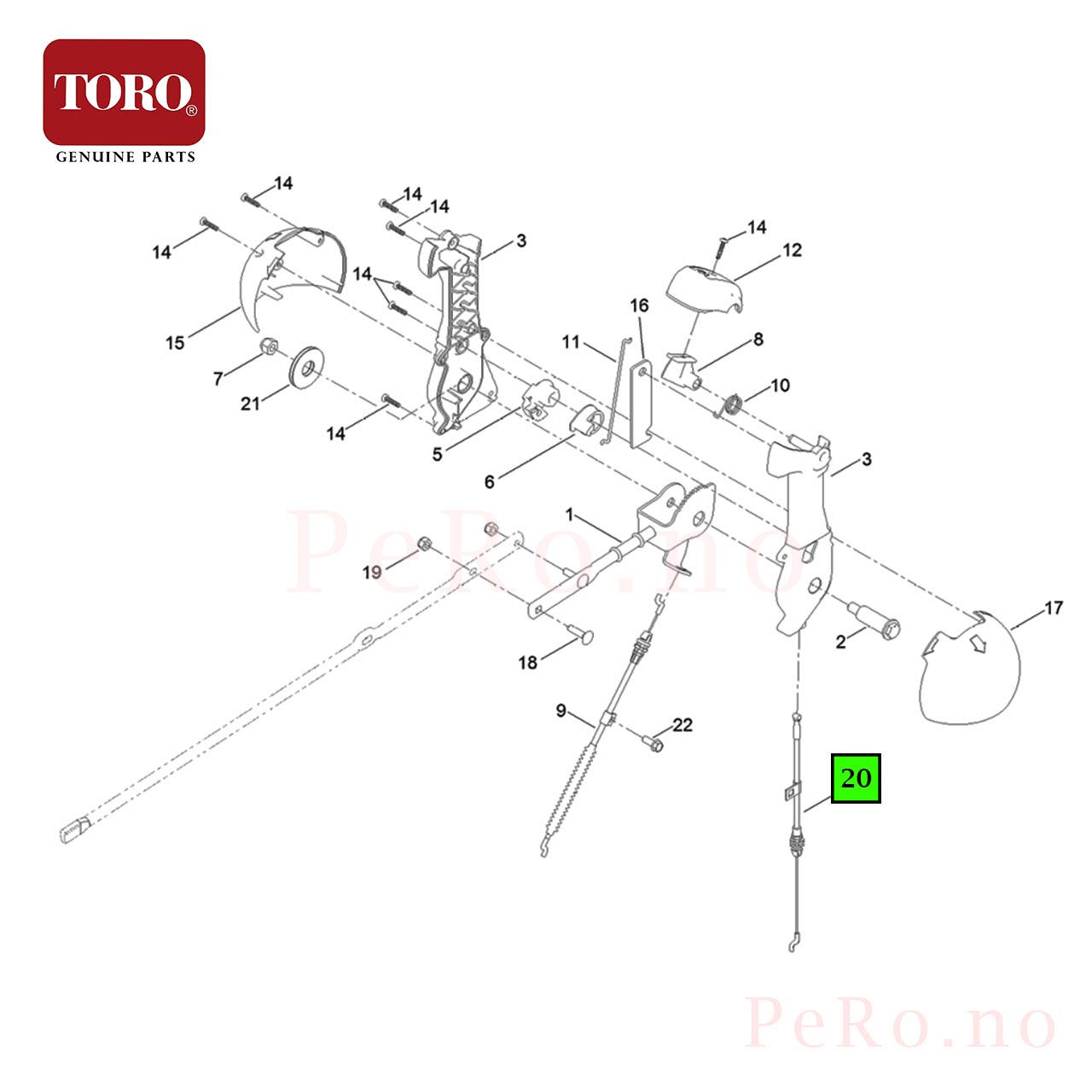 TORO Chute Release Cable 138-3673