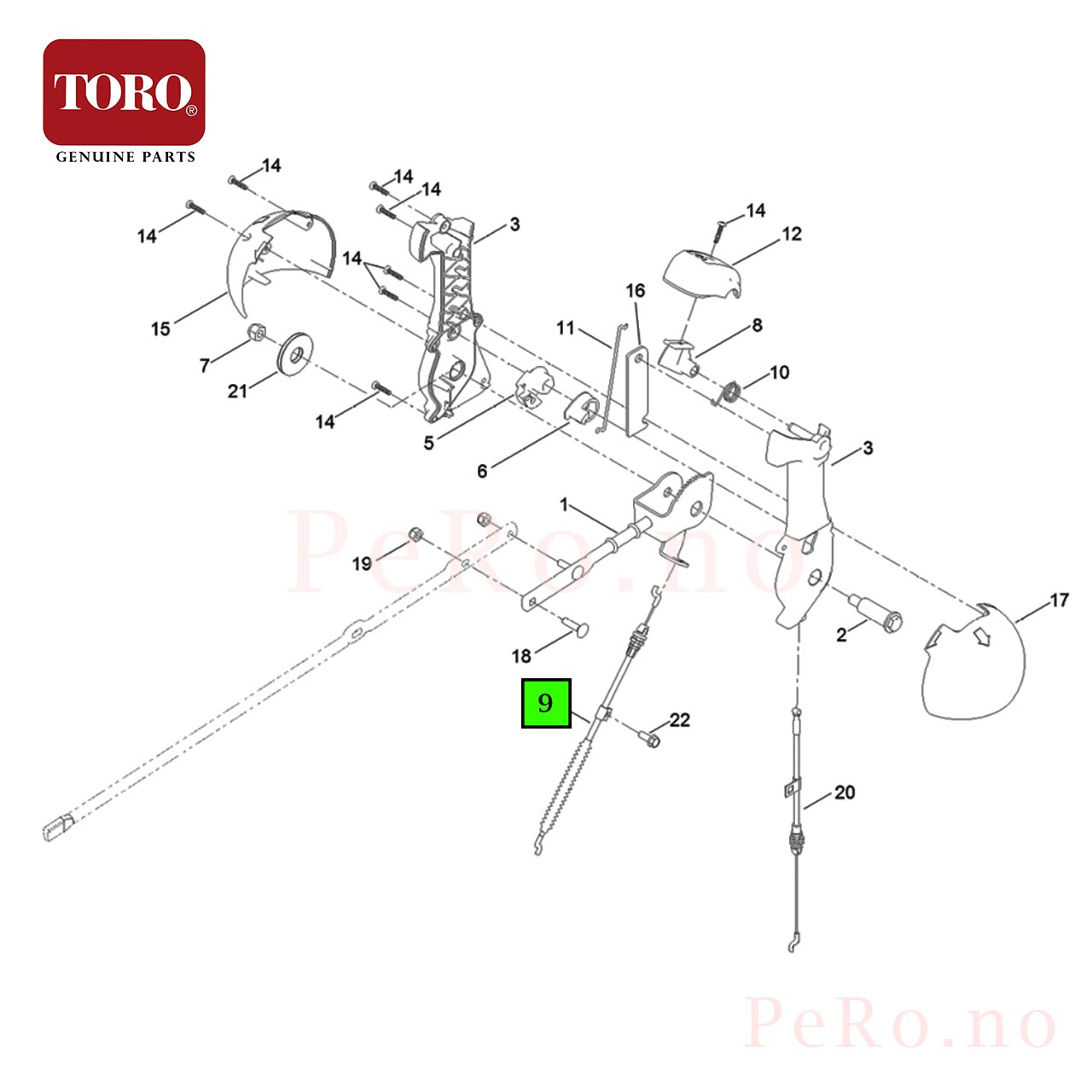 TORO Deflector Control Cable 138-3672
